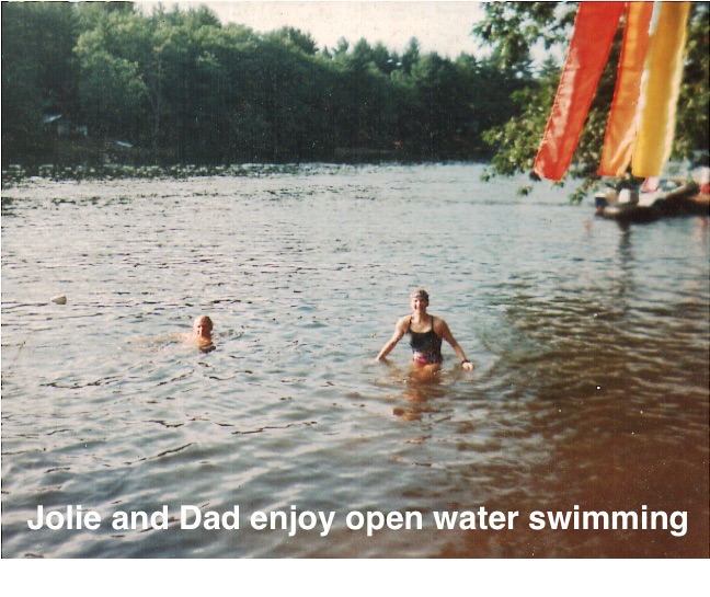 Dr. JOlie Bookspan and her Dad open water swimming