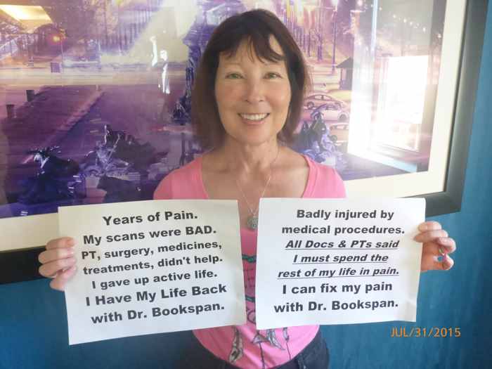 ALT =[“Dr. Jolie Bookspan fixes pain: More on Dr. Bookspan's Clinical page - http://drbookspan.com/clinical.html]